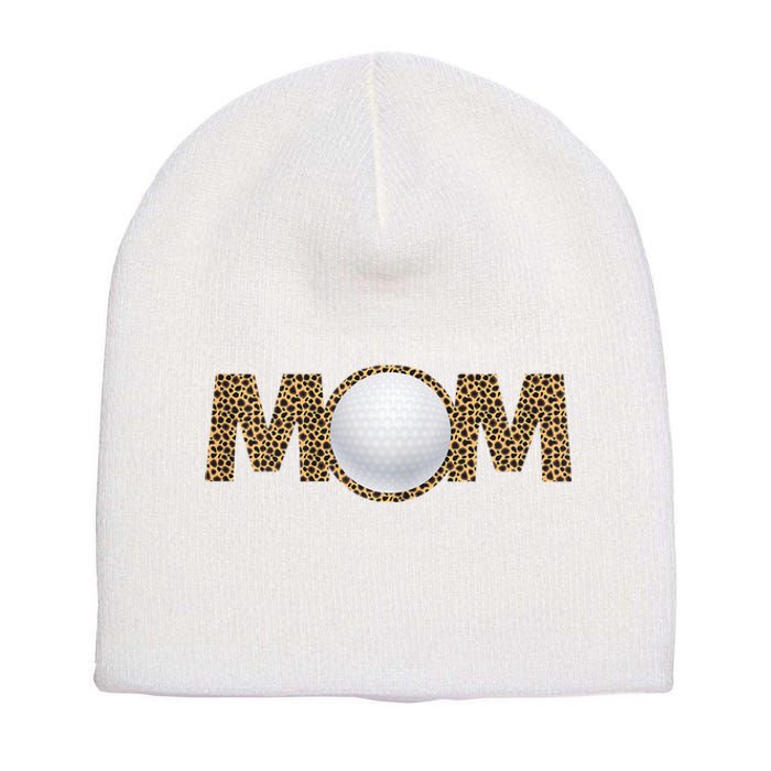 Golf Mom Leopard Mother's Day Funny Women Mommy Short Acrylic Beanie