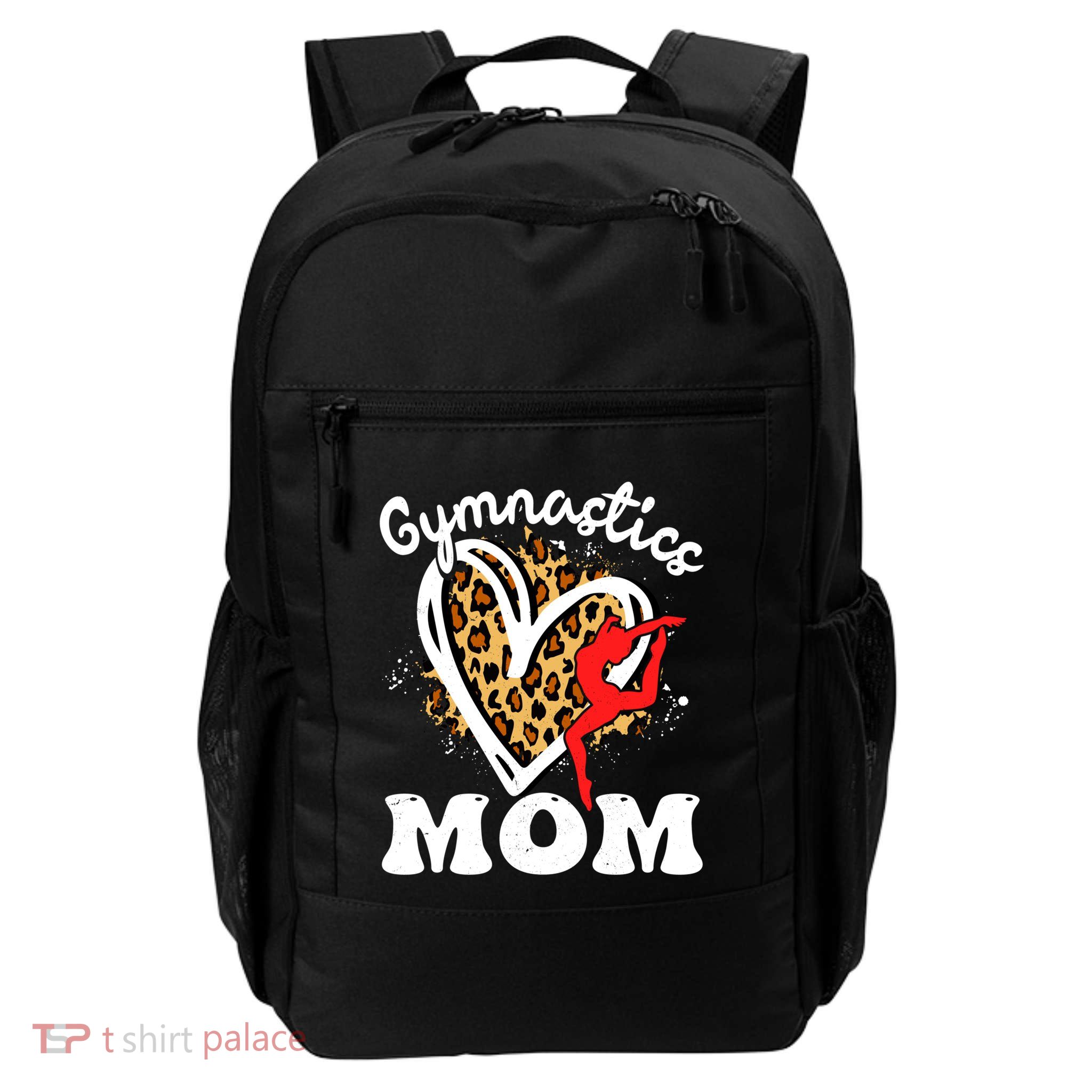 Gymnastics Mom Leopard Heart Gymnast Mother's Day Cute Gift Backpack