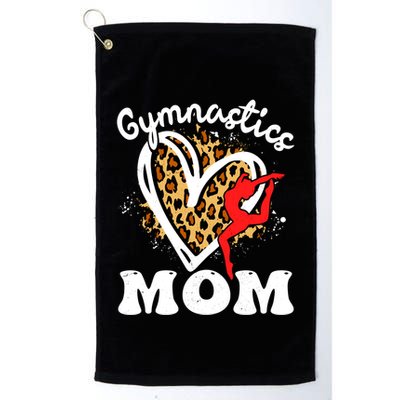 Gymnastics Mom Leopard Heart Gymnast Mother's Day Cute Gift Golf Towel