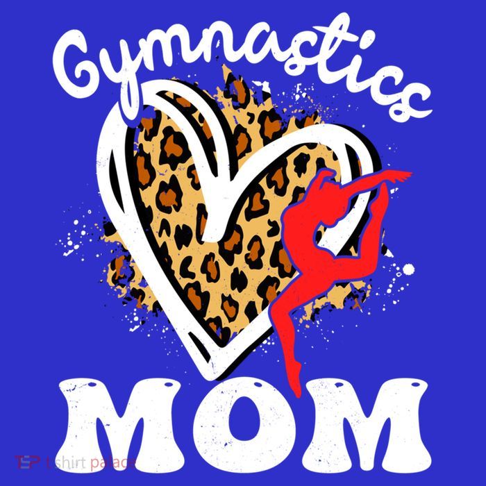 Gymnastics Mom Leopard Heart Gymnast Mother's Day Cute Gift Premium T-Shirt