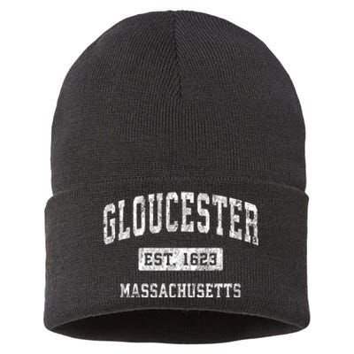 Gloucester Massachusetts Ma Vintage Established Sports Sustainable Knit Beanie