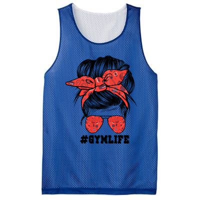 Gymlife Mom Messy Bun Sport Momlife Cute Gift Mesh Reversible Basketball Jersey Tank