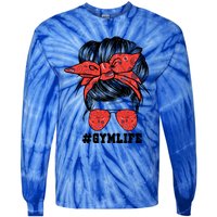 Gymlife Mom Messy Bun Sport Momlife Cute Gift Tie-Dye Long Sleeve Shirt