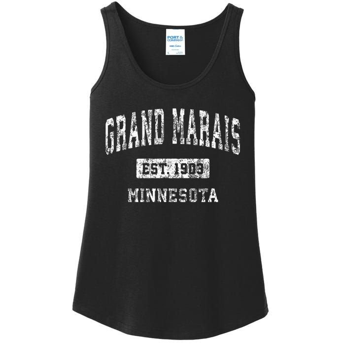 Grand Marais Minnesota Mn Vintage Sports Established Ladies Essential Tank