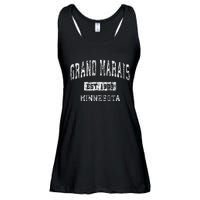 Grand Marais Minnesota Mn Vintage Sports Established Ladies Essential Flowy Tank