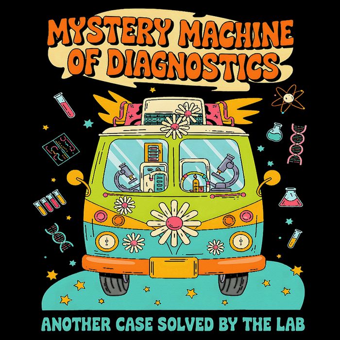 Groovy Mystery Machine Of Diagnostics Lab Tech Lab Week 2025 Button