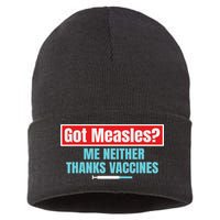 Got Measles Me Neither Thanks Vaccines Pro Scienc Sustainable Knit Beanie