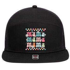  Groovy Mama Matching Family Mothers Day 7 Panel Mesh Trucker Snapback Hat