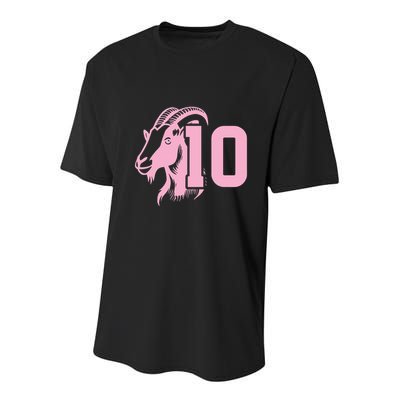 Goat Miami Mvp 10 Greatest Of All Time Youth Performance Sprint T-Shirt