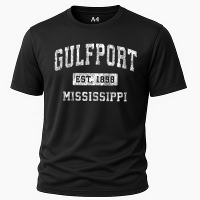 Gulfport Mississippi Ms Vintage Established Sports Cooling Performance Crew T-Shirt