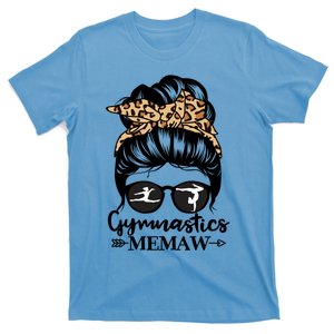 Gymnastics Memaw Messy Bun Hair Funny Gymnast Memaw Gift T-Shirt