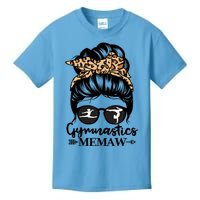 Gymnastics Memaw Messy Bun Hair Funny Gymnast Memaw Gift Kids T-Shirt