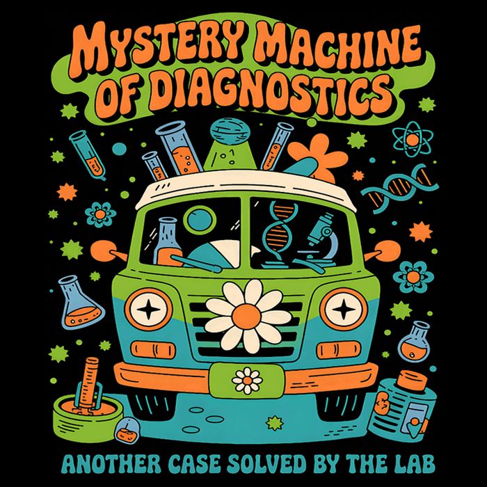 Groovy Mystery Machine Of Diagnostics Lab Tech Lab Week 2025  Daily Commute Backpack