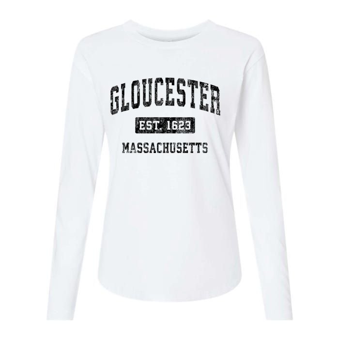 Gloucester Massachusetts Ma Vintage Established Sports Womens Cotton Relaxed Long Sleeve T-Shirt