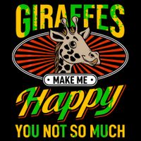 Giraffes Make Me Happy Giraffe Lover Gift Cropped Pullover Crew