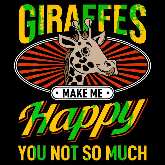 Giraffes Make Me Happy Giraffe Lover Gift Cropped Pullover Crew