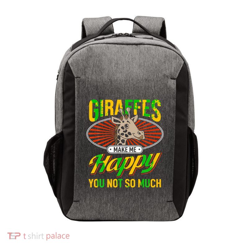 Giraffes Make Me Happy Giraffe Lover Gift Vector Backpack