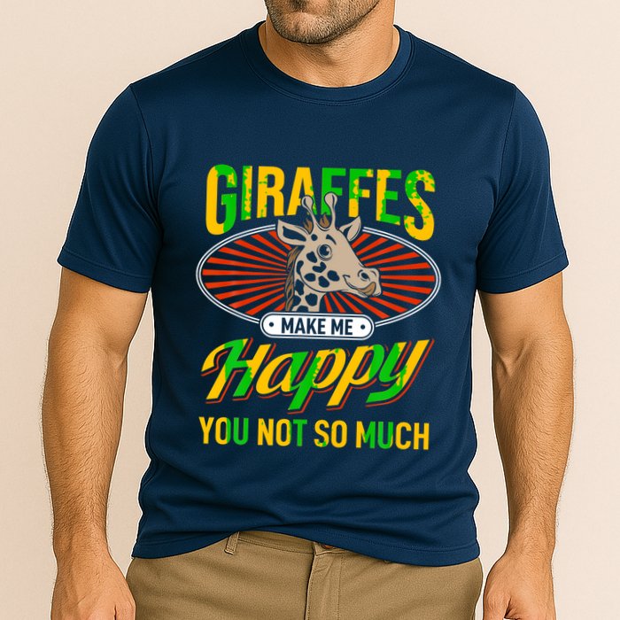 Giraffes Make Me Happy Giraffe Lover Gift Performance Shirt