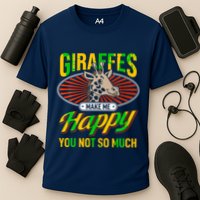 Giraffes Make Me Happy Giraffe Lover Gift Performance Shirt