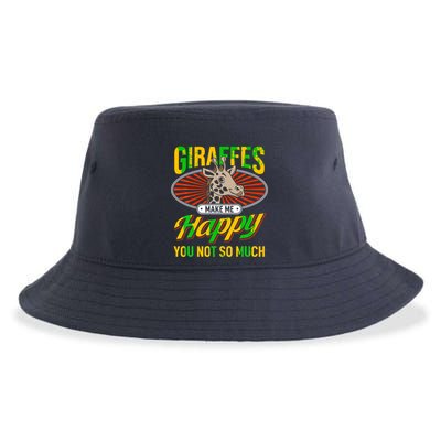 Giraffes Make Me Happy Giraffe Lover Gift Sustainable Bucket Hat