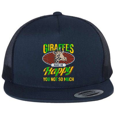 Giraffes Make Me Happy Giraffe Lover Gift Flatbill Hat