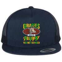 Giraffes Make Me Happy Giraffe Lover Gift Flat Bill Trucker Hat