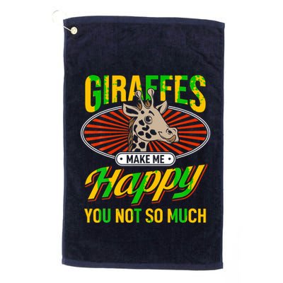 Giraffes Make Me Happy Giraffe Lover Gift Golf Towel