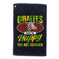 Giraffes Make Me Happy Giraffe Lover Gift Golf Towel