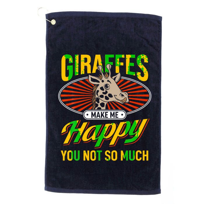 Giraffes Make Me Happy Giraffe Lover Gift Golf Towel
