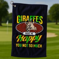 Giraffes Make Me Happy Giraffe Lover Gift Golf Towel