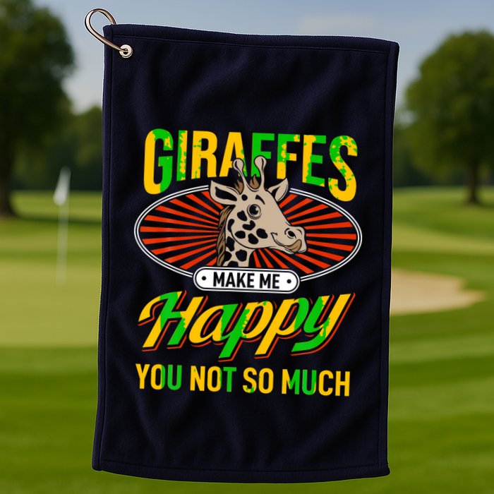 Giraffes Make Me Happy Giraffe Lover Gift Golf Towel