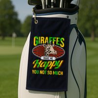 Giraffes Make Me Happy Giraffe Lover Gift Golf Towel