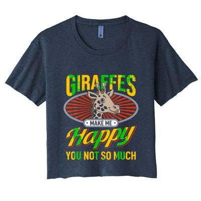 Giraffes Make Me Happy Giraffe Lover Gift Crop Top