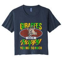 Giraffes Make Me Happy Giraffe Lover Gift Women's Crop Top Tee