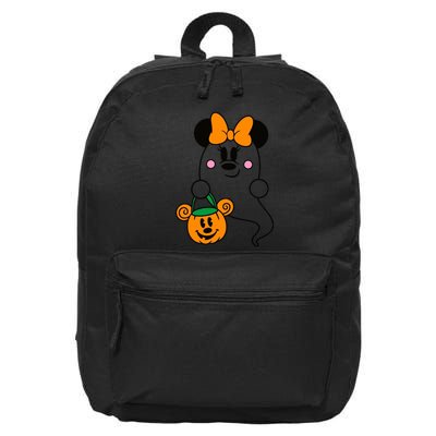 Ghost Minnie Mouse Halloween Trick Or Treat Halloween 16 in Basic Backpack