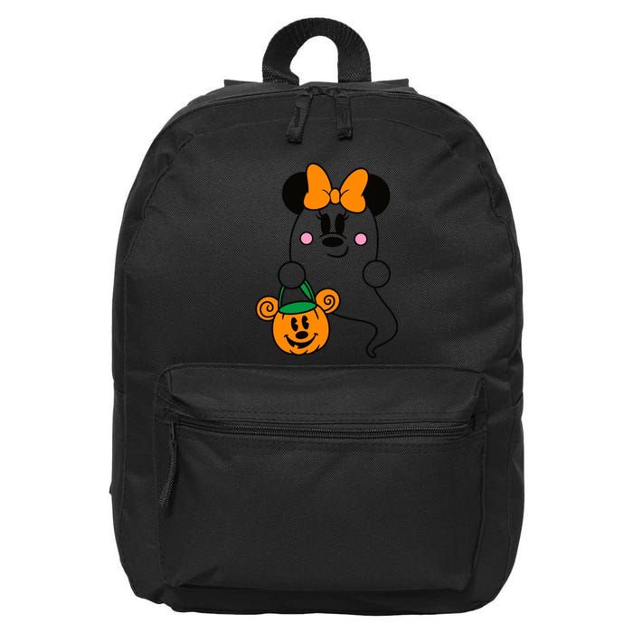 Ghost Minnie Mouse Halloween Trick Or Treat Halloween 16 in Basic Backpack