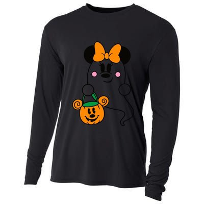 Ghost Minnie Mouse Halloween Trick Or Treat Halloween Cooling Performance Long Sleeve Crew