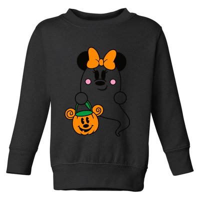 Ghost Minnie Mouse Halloween Trick Or Treat Halloween Toddler Sweatshirt