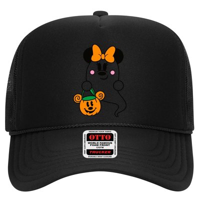Ghost Minnie Mouse Halloween Trick Or Treat Halloween Trucker Hat