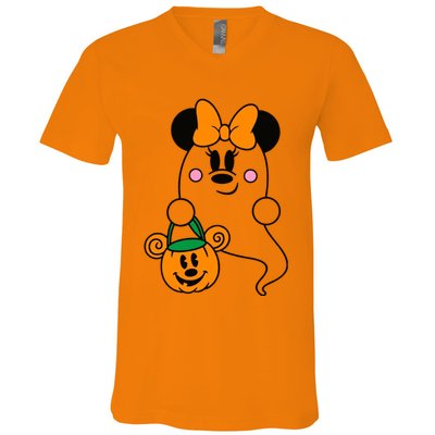 Ghost Minnie Mouse Halloween Trick Or Treat Halloween V-Neck T-Shirt