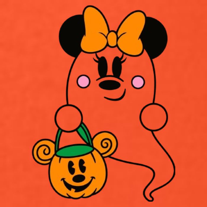 Ghost Minnie Mouse Halloween Trick Or Treat Halloween Button