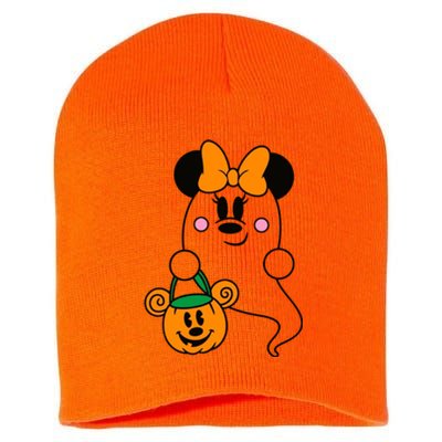 Ghost Minnie Mouse Halloween Trick Or Treat Halloween Short Acrylic Beanie