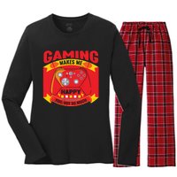 Gaming Makes Me Happy You Not So Much Women's Long Sleeve Flannel Pajama Set 