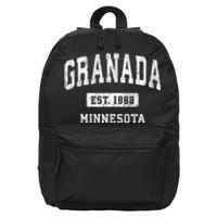 Granada Minnesota Mn Vintage Athletic Sports 16 in Basic Backpack