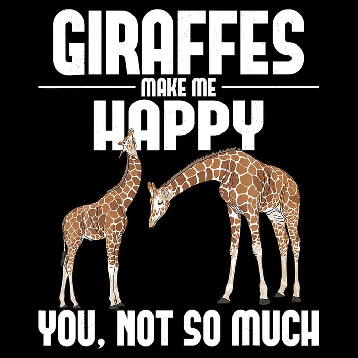 Giraffes Make Me Happy Safari Zoo Animal Lover Giraffe Stripe Pom Pom Beanie