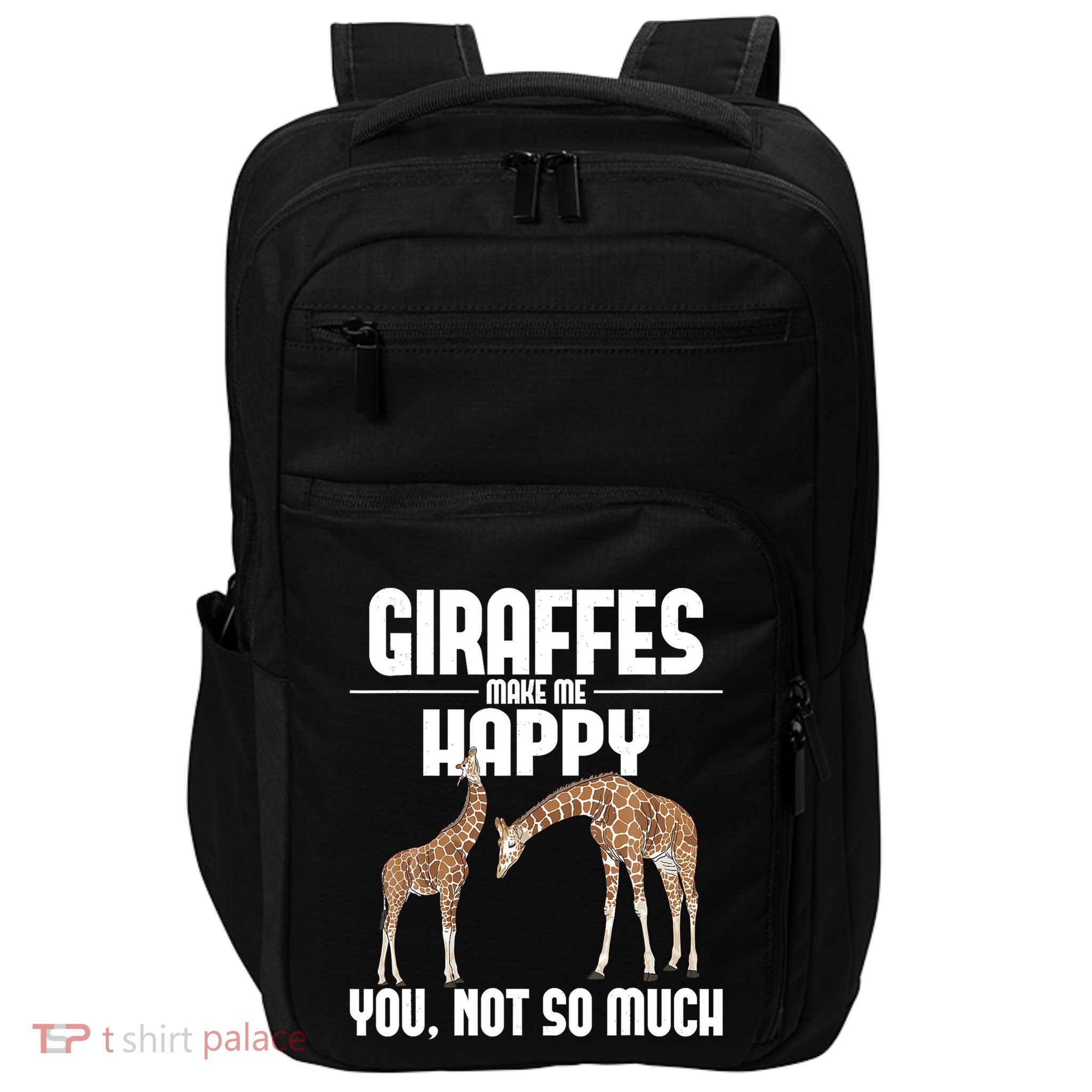 Giraffes Make Me Happy Safari Zoo Animal Lover Giraffe Impact Tech Backpack