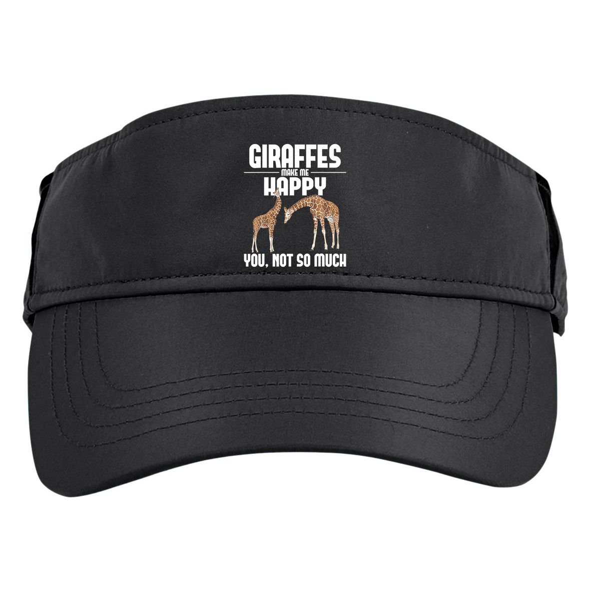 Giraffes Make Me Happy Safari Zoo Animal Lover Giraffe Adult Drive Performance Visor