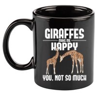 Giraffes Make Me Happy Safari Zoo Animal Lover Giraffe 11oz C Handle Ceramic Mug