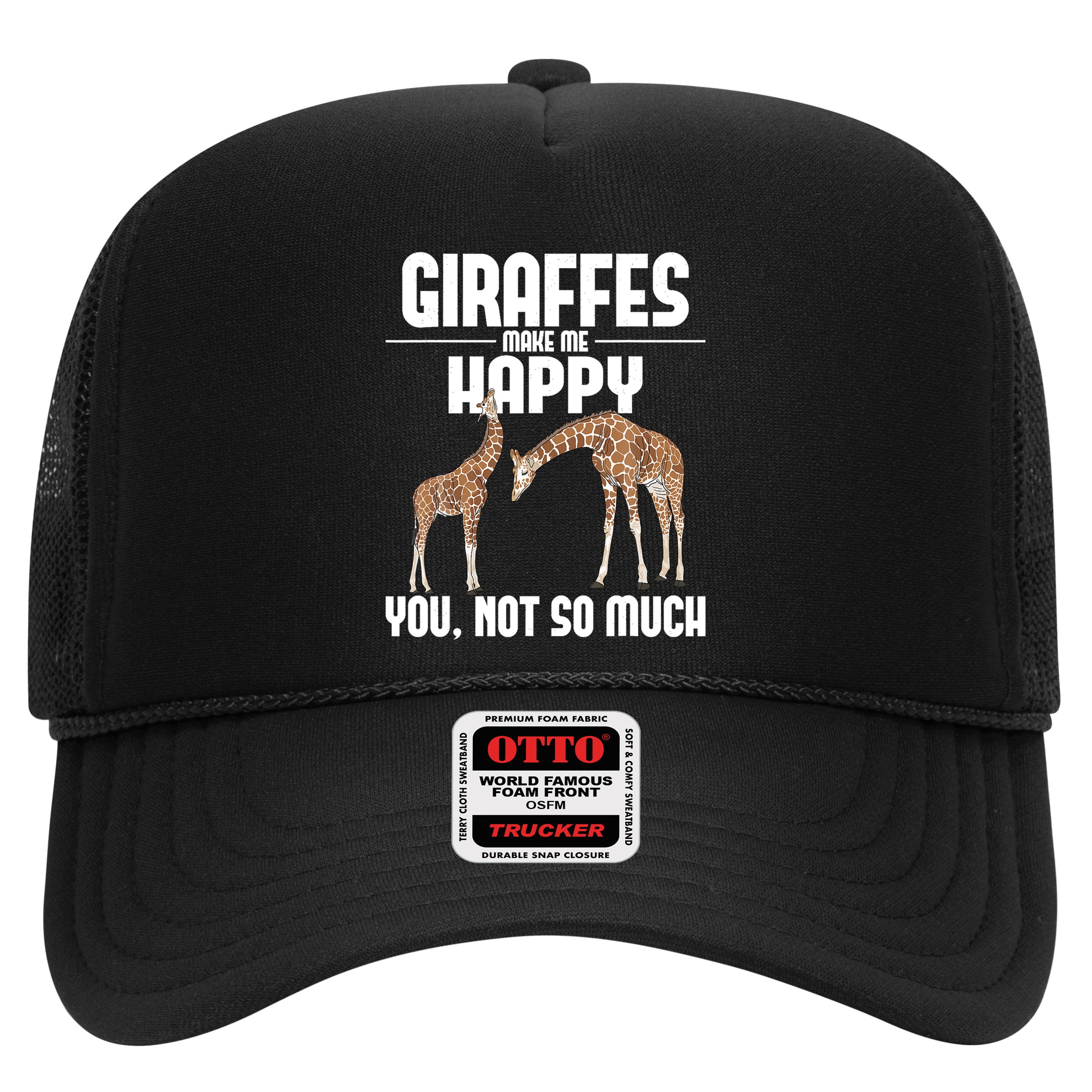 Giraffes Make Me Happy Safari Zoo Animal Lover Giraffe Trucker Hat