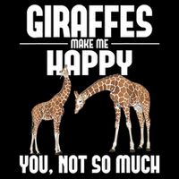 Giraffes Make Me Happy Safari Zoo Animal Lover Giraffe Cropped Pullover Crew